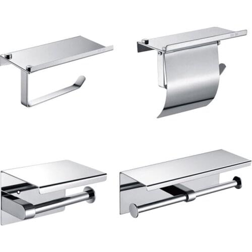 Bathroom Stainless Steel Toilet Roll Holder Wall Mount WC Paper Phone Holder Tissue Boxes Kitchen Paper Towel Holder JU31217