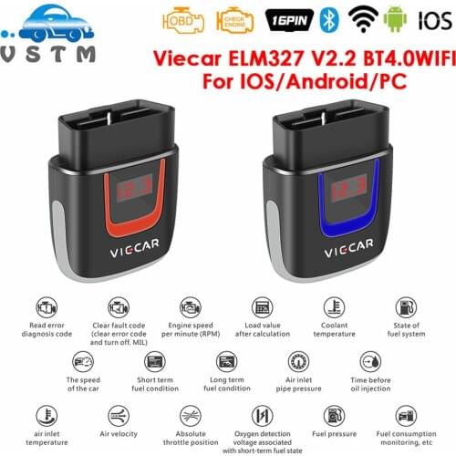 Viecar OBD2 OBD II/EOBD Support for Windows/Android/iOS Viecar VP001-4 V2.2 Bluetooth Wifi/USB 18F25K80 Car Diagnostic Tool