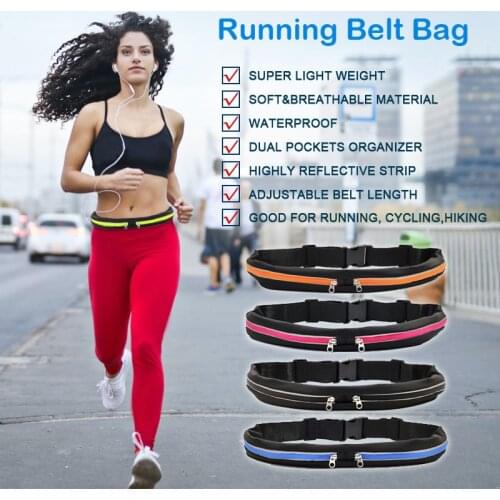 Tourzoo Waist Belt Waterproof Bag,Phone Holder,Water Resistant Reflective Pack for Running, Gym, Cycling, Marathon, Hiking