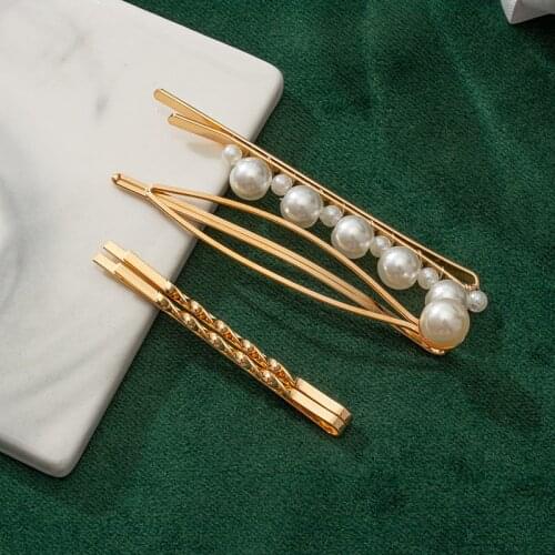 BLINLA Korean New 2021 Hair Clip For Women Weave Pearl Hairpin Female Accessories Jewelry Fashion Gold Cute Romantic Hairwear