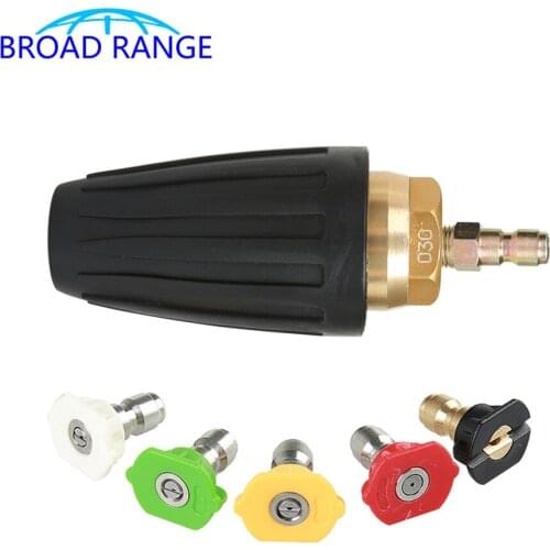 3600PSI High Pressure Wash Rotating Dirt Blaster Turbo Nozzle G1/4" Quick Release Connector Metal Nozzle for Car Washing Machine