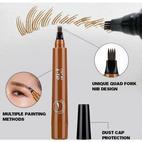 4 Points Eyebrown Pen Waterproof Fork Tip Long Last Sweat-proof Eyebrow Pen Pencil SEC88