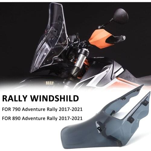 Motorcycle Windshield Windscreen Accessories Double Bubble Acrylic For 790/890 Adventure Rally Light Grey or Clear 2017-2021