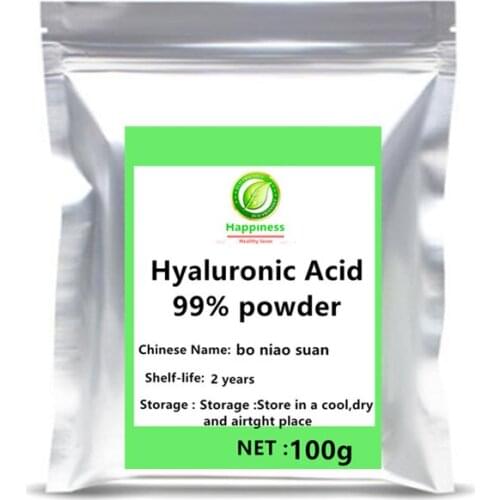 High quality Ascorbic glycolic amino Pure 99% Hyaluronic Acid Powder solid serum women iniection appliques Skin Whitening