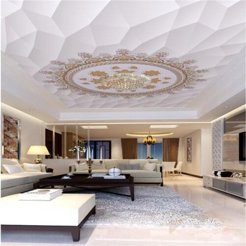 Beibehang European reliefs geometric Pattern ceiling Photo Wallpaper 3d Ceiling Mural Living Room Theme Hotel Decor 3d Wallpaper