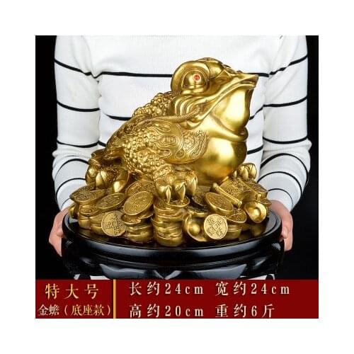 Large # home office company Money drawing efficacious protection # Most favorable auspices Golden Jin Chan Brass statue