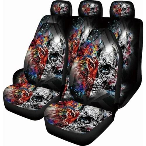 Aimaao Skull Stripe Gothic Car Seat Cover Protector Cushion Premium Covers for Women, Men, Girls, Boys Suitable for Most Car