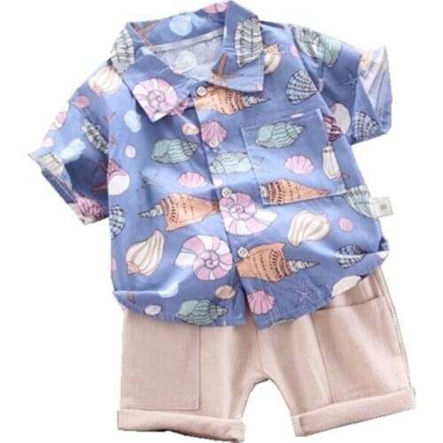 New Summer Baby Boy Girls Clothes Children Cotton Fashion Shirt Shorts 2Pcs/sets Toddler Casual Clothing Infant Kids Tracksuits