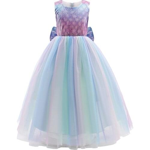 Summer Baby Girl Mermaid Princess Party Wedding Dress Cosplay Costume Children Carnaval Christmas Dress Up