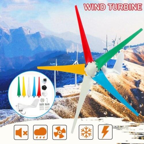 Home Wind Turbine Generator Alternative Energy Generator 5 Blades Wind Generator Kit Windmill for Street Lamps Monitoring Boat