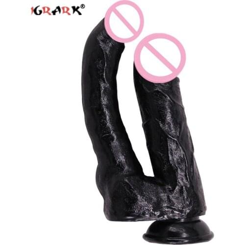 Double Penetration Dildo With Suction Cup Lesbian Toys Fake Dick Sex Toys for Woman Adult Sex Product Erotic Accessories