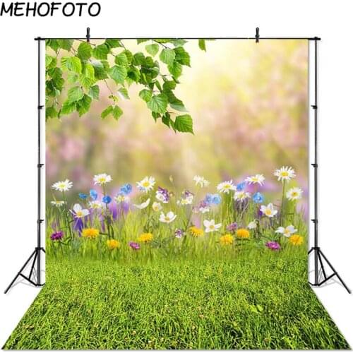 Natural Scenery Photographic Studio Background Spring Green Grass Children Portrait Photography Backdrops Photobooth Props