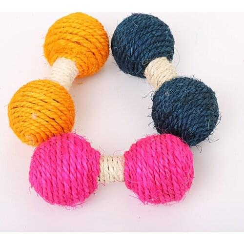 Dumbbells Cat Toy Creative Interactive Cat Sisal Toy Pet Chew Playing Toy for Kitten Funny Favor Training Toys Accessories