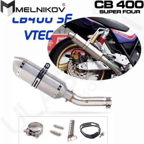 Motorcycle Exhaust Muffler Middle Link Pipe Slip On For Honda CB400 VTEC CB 400 N SF Super Four Exhaust