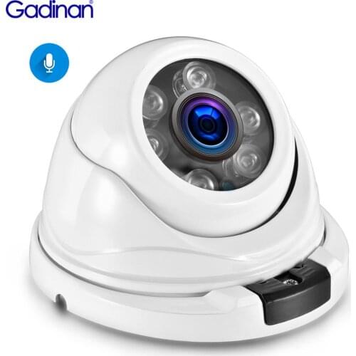 Gadinan H.265 IP Camera POE 5MP 4MP 3MP Audio Microphone Dome Home Surveillance Camera Outdoor Vandal-Proof Video 48V PoE CCTV