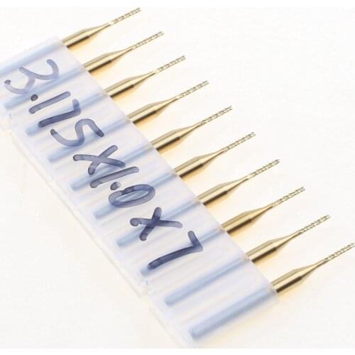 10pcs/lot 3.175*1.0*7MM Titanium Coated End Mills, Carbide PCB End Milling Cutter, Precision Machining CNC, Plastic