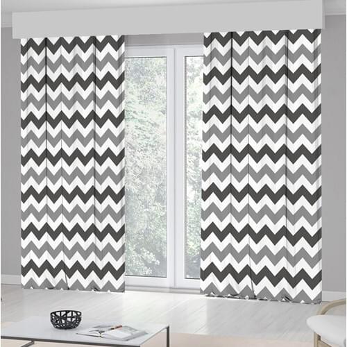 Kozzy Home RFE423 Satin Printed Single Wing Backdrop Curtain-Gray-Black 135x270 cm