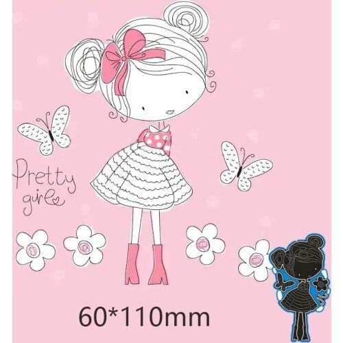 Metal Cutting Dies Butterfly flower girl New Scrapbook paper Decoration Embossing DIY Paper Card Craft 60*110 mm