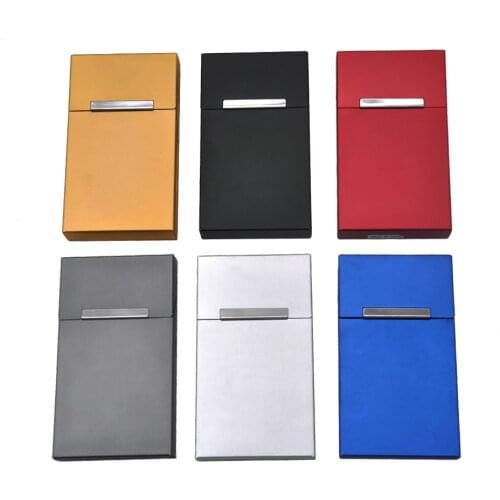 Metal Tobacco Cigarette Case Box Cover Classic Mens Long Cigarettes Case Holder Hard Cigarettes Box Tobacco Box Case Cover