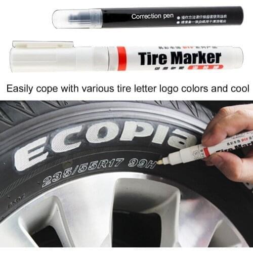 Multipurpose 1 Set Of White Permanent Tire Marking Marker Pen For Automobile Tire And Motorcycle Tire Wholesale Dropshipping