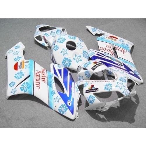 Motorcycle Fairing kit for CBR1000RR 04 05 CBR 1000RR 2005 2004 cbr1000rr ABS Blue flowers white Fairings set+gifts HS39