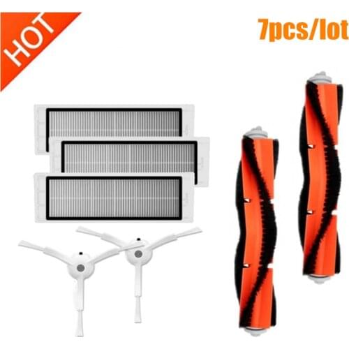 For xiaomi roborock s50 accessories xiaomi mi robot vacuum cleaner 2 roborock parts kit 2 *main brush+3*HEPA filter+2*side brush