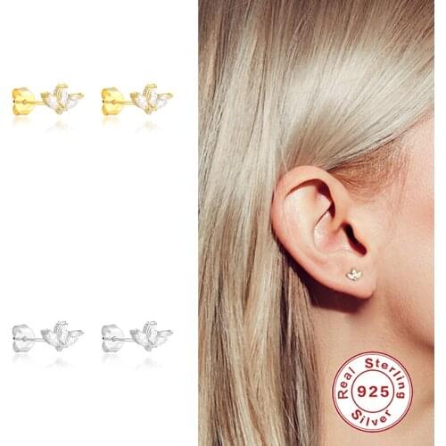 Pendientes Plata 925 Horse Eye Diamond Sterling Silver Earrings For Women Piercing Stud Earrings 2021 Trend Vintage Brincos