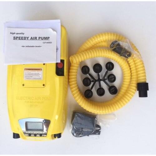 Free shipping 12v GP-80D LCD display portable electric speedy air pump rubber inflatable fishing boat intelligent model