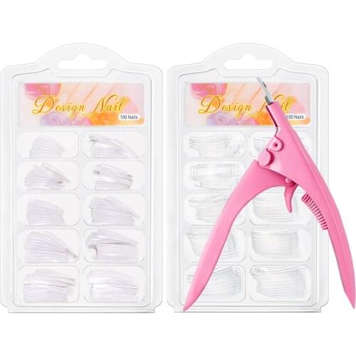 Transparent Fake Nails Tips With Glue Quick Building Mold Nails For Extension Nails Accessories Nail Art Tools For Manicure