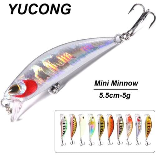 YUCONG 1PC Fishing Lure 5.5cm-5g Minnow Wobbler Fishig Carp Bait Sinking Hard Artificial Crankbait Jerk Bait Pesca Fishing Isca