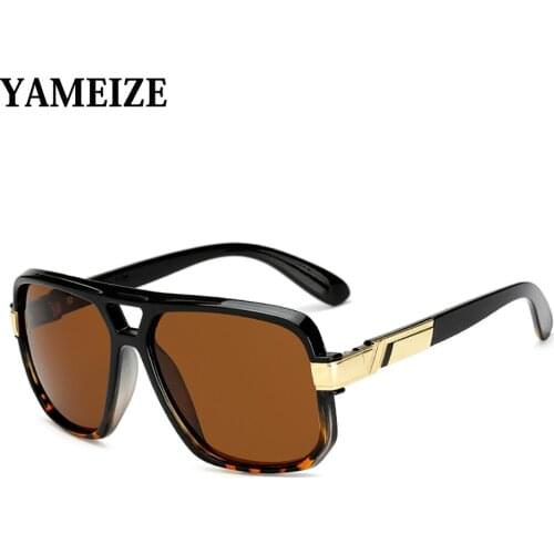 2020 YAMEIZE Square Sunglasses Men Luxury Transparent Women Sun Glasses Super Star Cool Eyewear
