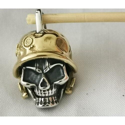 925 sterling Silver skull charm pendant decoration Necklace key chain A4052