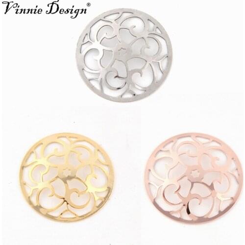 Vinnie Design Jewelry Stainless Steel 33mm Thin Coin Disc for Pendant Necklace 10pcs/lot