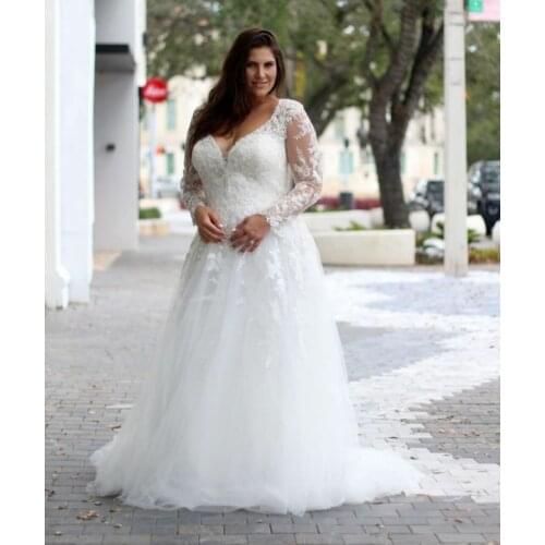 Vintage Long Sleeve Lace Off Shoulder Wedding Dresses Plus Size Corset Back Tulle Robes De Mariée Bridal Gown For Women