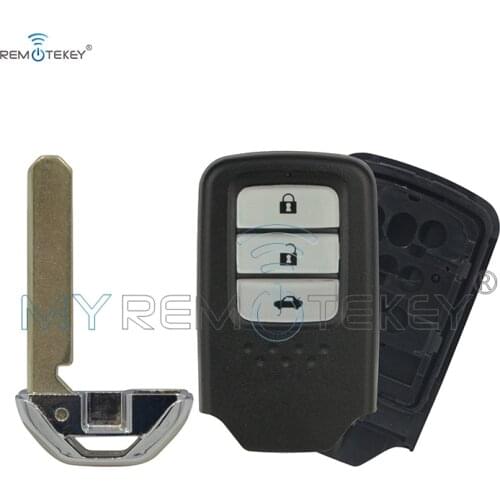 Remtekey replacement case cover shell with emergency key 3 button For Honda Accord CRV