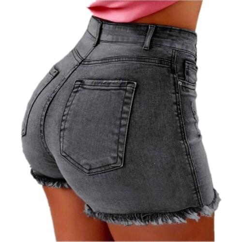 Womens Black Jeans Shorts 2021 Summer New Loose Slim Harsh Pants Fashion Street High Waist Hole Hot Pants Tide