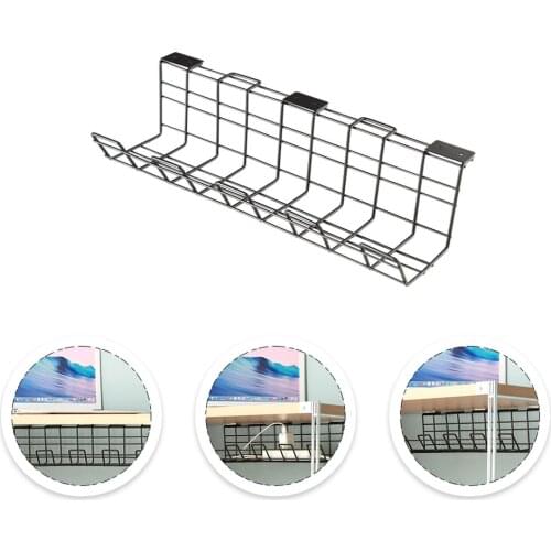 1Pc Under Desk Cable Management Rack Compact Cable Organizer Storage Rack