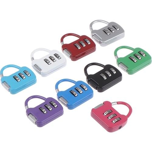 1PC Mini Zinc Alloy Padlock Travel Anti-theft Backpack Padlock Small Resettable 3-digit Combination School Bag Password Lock