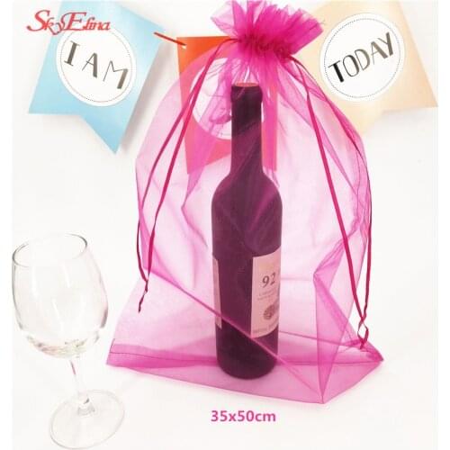 10pcs 35x50cm large organza bags Jewelry Packaging Bags tulle fabric Wedding Supplies Drawable Bags Packaging Pouches 5zSH322