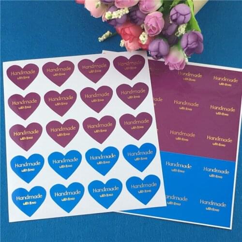 100Pcs Heart Shape Hot Stamping Sticker Labels Self-Adhesive for Jewelry Box Weeding Candy Festival Gifts Packing Seal Stickers