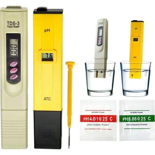 2Pcs Water Quality Tester Portable Digital PH Meter And TDS Tester Aquarium Pool SPA Water Quality Monitor High Precision Tools