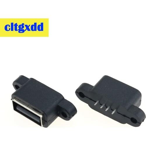 5pcs Waterproof USB 2.0 Charging Data Tail Plug-in USB Built-in Interface Port USB2.0 Connector Dock Jack Socket