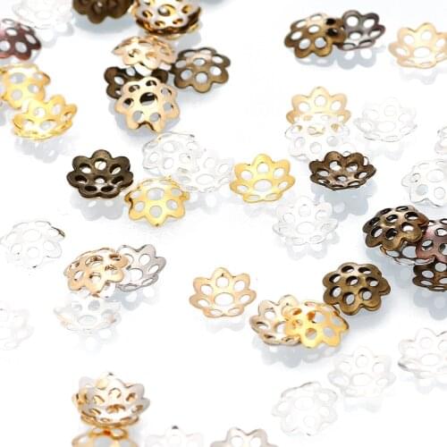 500pcs/Lot 6mm Flower Torus Shape Alloy Beads Caps Jewelry Findings Spacer Beads For Jewelry Making Charms Necklace Bracelets