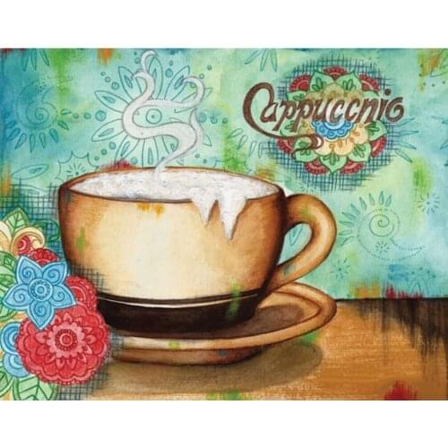JMINE Div 5D coffee time flower Full Diamond Painting cross stitch kits art High Quality Scenic 3D paint by diamonds