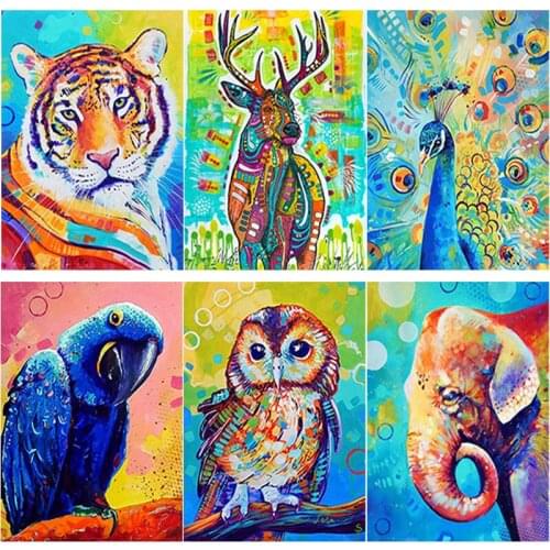 New 5D DIY Diamond Painting Full Square Round Drill Animal Diamond Embroidery Scenery Cross Stitch Home Decor Manual Art Gift