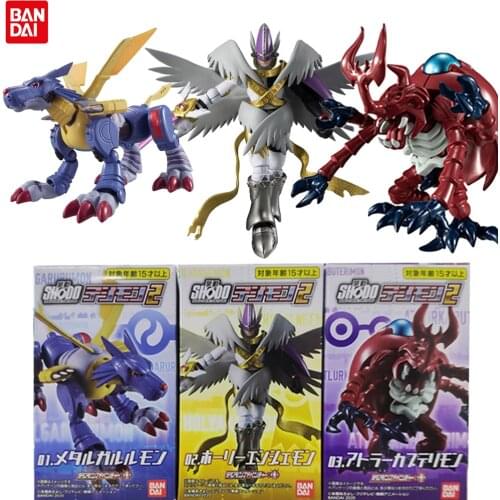 Bandai Original Digimon Adventure Shokugan Holy Angemon Metalgarurumon Gashapon Collection Model Action Anime Figure Toys Boys
