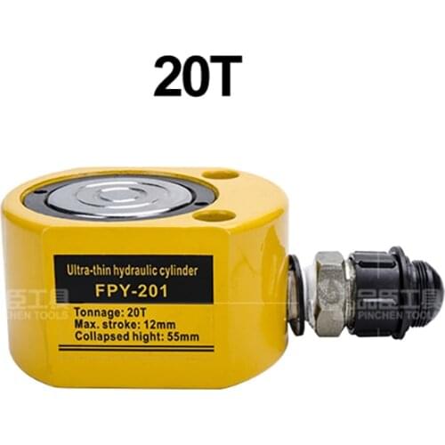 20T Ultra-Thin Hydraulic Lifting Jack Portable Separate Hydraulic Booster Hydrocylinder Oil Cylinder Stroke 12MM ZG3/8"