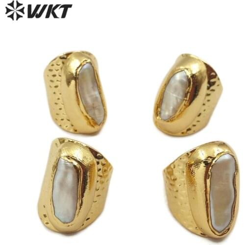 WT-R341 WKT New Arrivals Gold Electroplated Pearl Ring Adjustable Ring Pearl Ring Women Fashion Pearl Ring Jewelry
