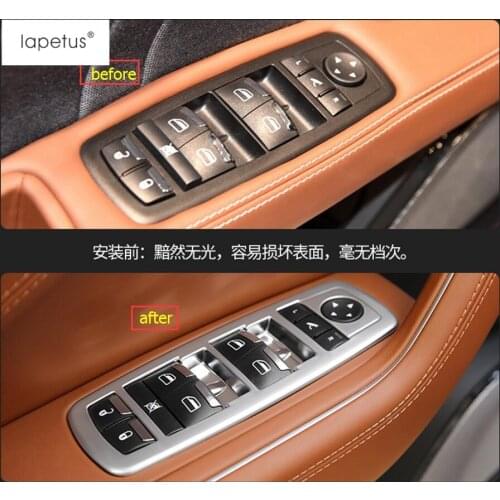 Lapetus Accessories For Maserati Levante 2016 - 2020 Chrome Inside Door Handle Panel Surround Window Switch Molding Cover Trim