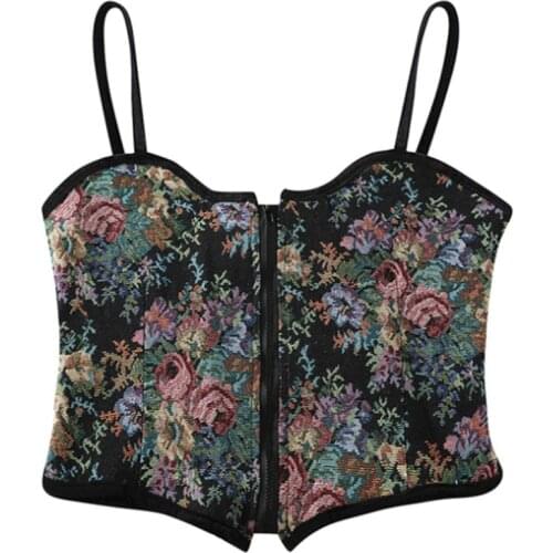 M68C Ladies Sexy Bustier Sleeveless Tank Tops Elastic Belt Spaghetti Strap Vest